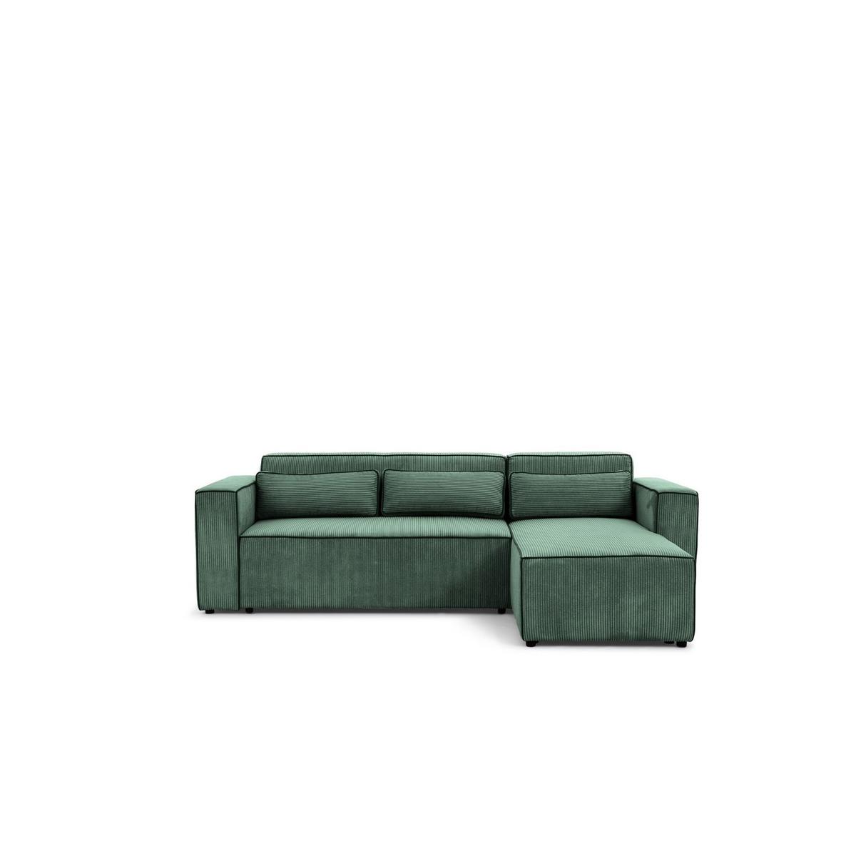 ECKSOFA Schlafsofa Waldo In Poso - Grün, Holzwerkstoff/Textil (260/173cm) - Fun Möbel