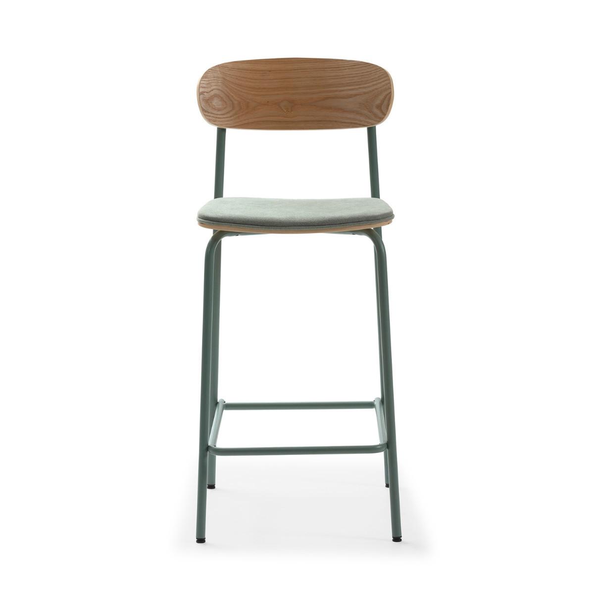 BARHOCKER (Set aus 2) aus Stoff mit schwarzen Metallbeinen - adriana 42/48/66 cm - Hellblau, Textil (48/66/42cm) - Calicosy