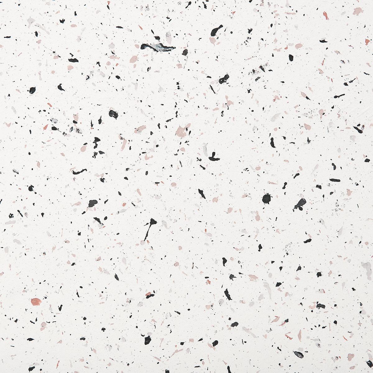 COUCHTISCH Beton weiß Terrazzo Optik rund 90 cm Trezzo - Weiß, Keramik (90/90/41cm) - Beliani