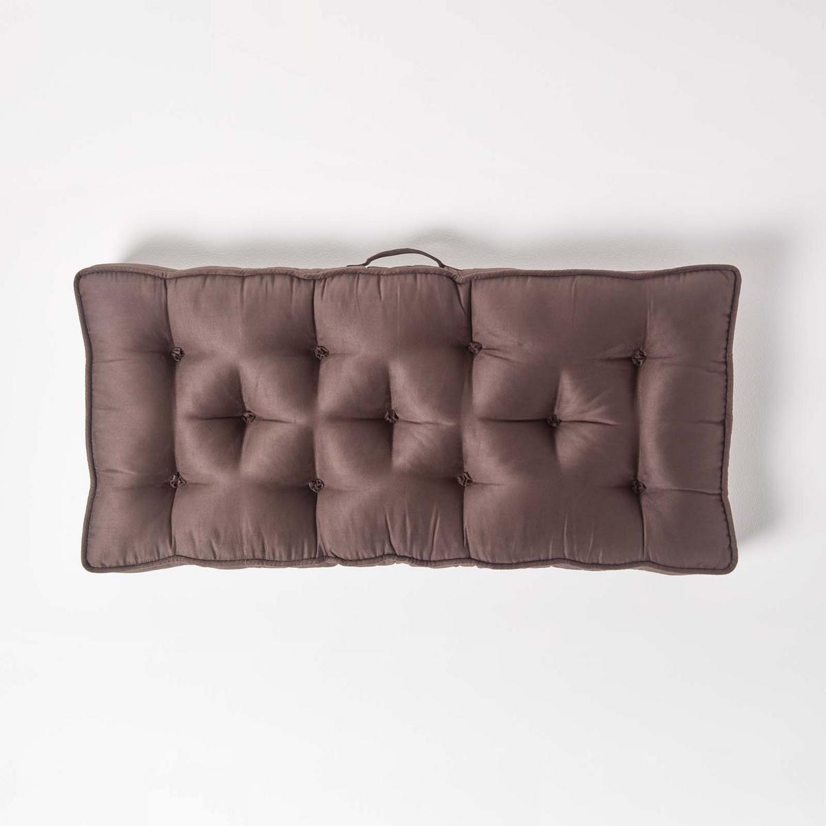 SITZAUFLAGE braun 100/48/10 cm – Sofa-Sitzkissen, Velours - Braun, Textil (48/100/10cm) - Homescapes