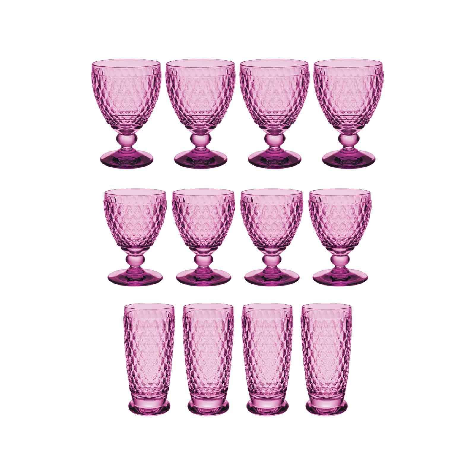 WEIN- & LONGDRINKGLÄSER Boston Coloured berry 12er Set - Violett, Glas - Villeroy & Boch