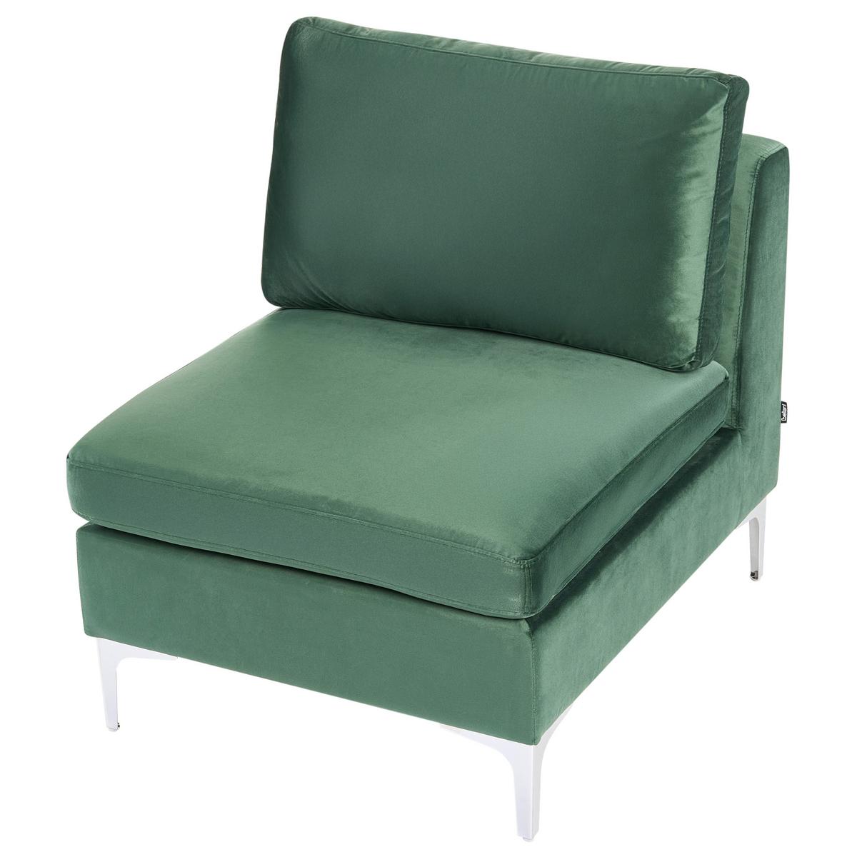 ECKSOFA Modul 4-Sitzer linksseitig Grün Samtstoff Evja - Grün, Textil (235/150cm) - Beliani