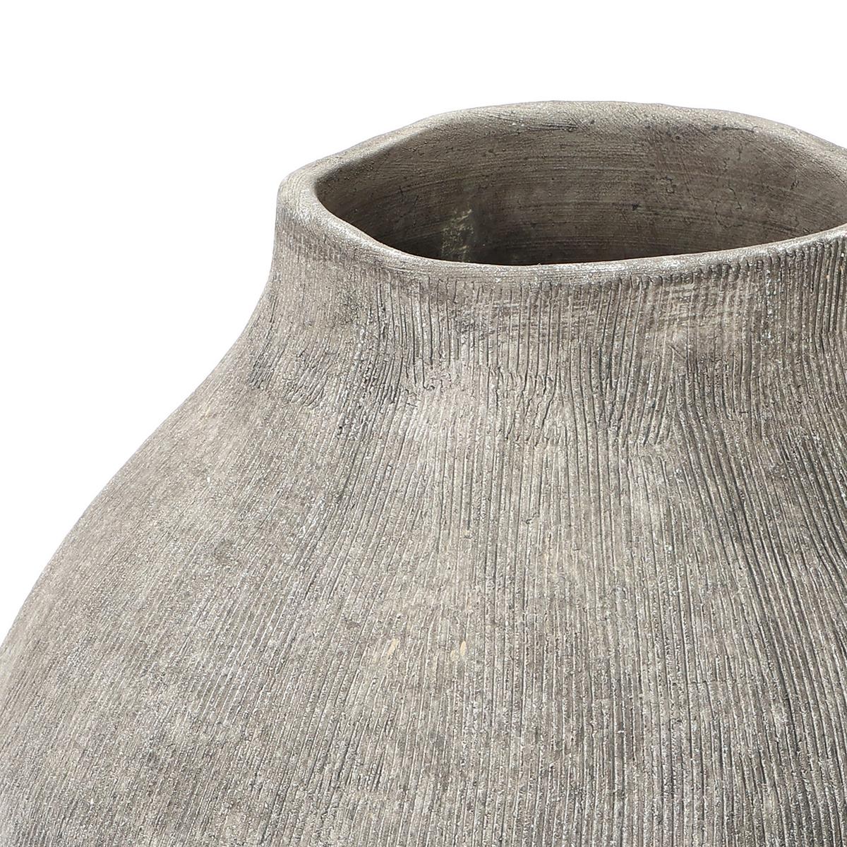 KERAMIKVASE rund, in Erdtönen, H 34 cm - Grau, Keramik (33.9cm) - Hometopia
