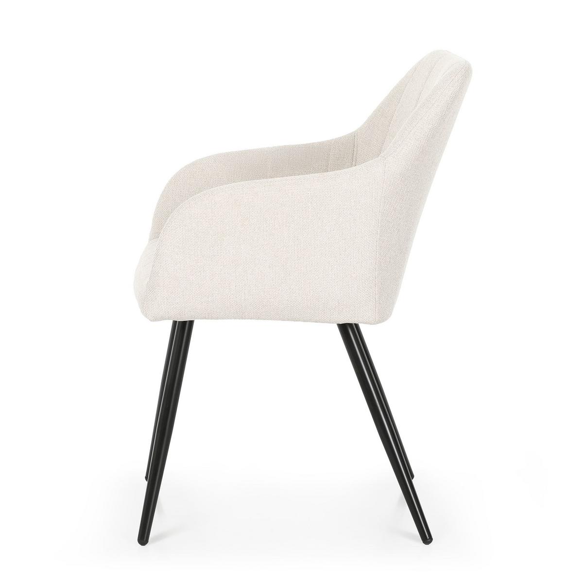 POLSTERSTUHL 4er Set, Metallbeine Creme, Schwarz, X 54/82/58 - Creme/Schwarz, Textil (54/82/51cm) - RAUMHIRSCH FURNITURE