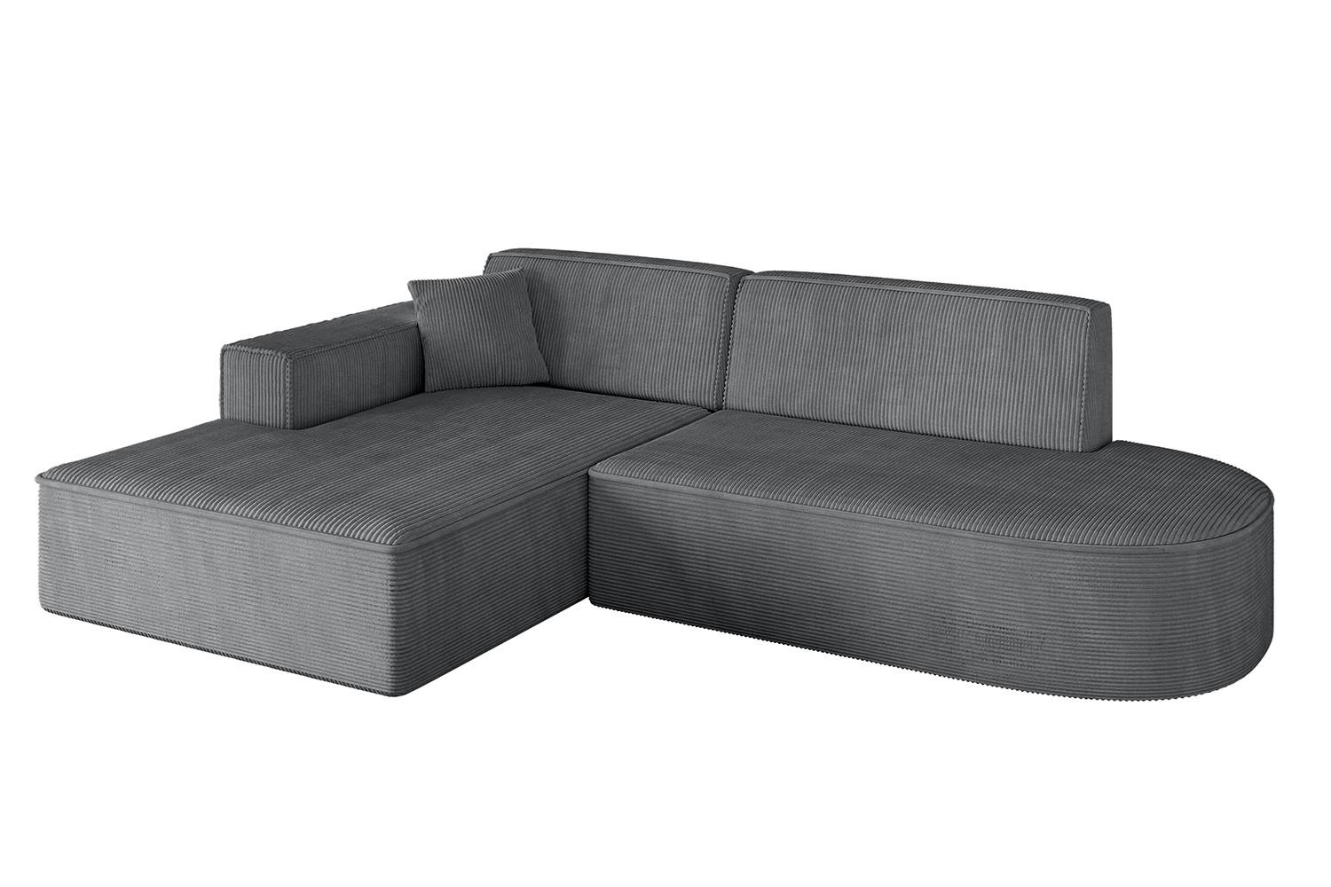 ECKSOFA Ottomane Links IREA-L1-v4 - 232x165x77 cm Duneklgrau - Dunkelgrau, Holzwerkstoff/Textil (232/165cm) - ALTDECOR