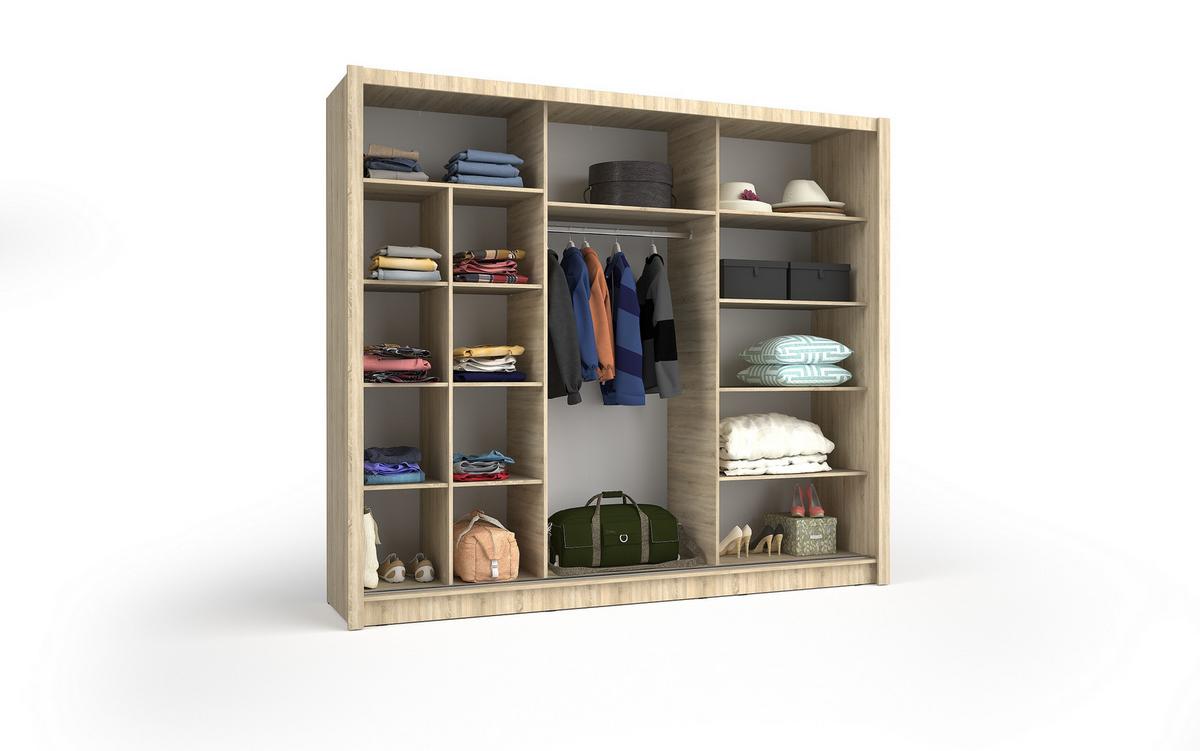 KLEIDERSCHRANK Eiche Sonoma 248/22/62 - Sonoma Eiche, Holzwerkstoff (248/22/62cm) - RAUMHIRSCH FURNITURE
