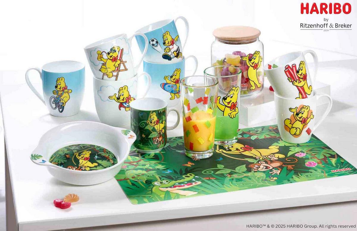 KINDERGESCHIRR-SET Haribo Jungle bunt - Multicolor, Keramik/Kunststoff (2/2/2cm) - Ritzenhoff Breker