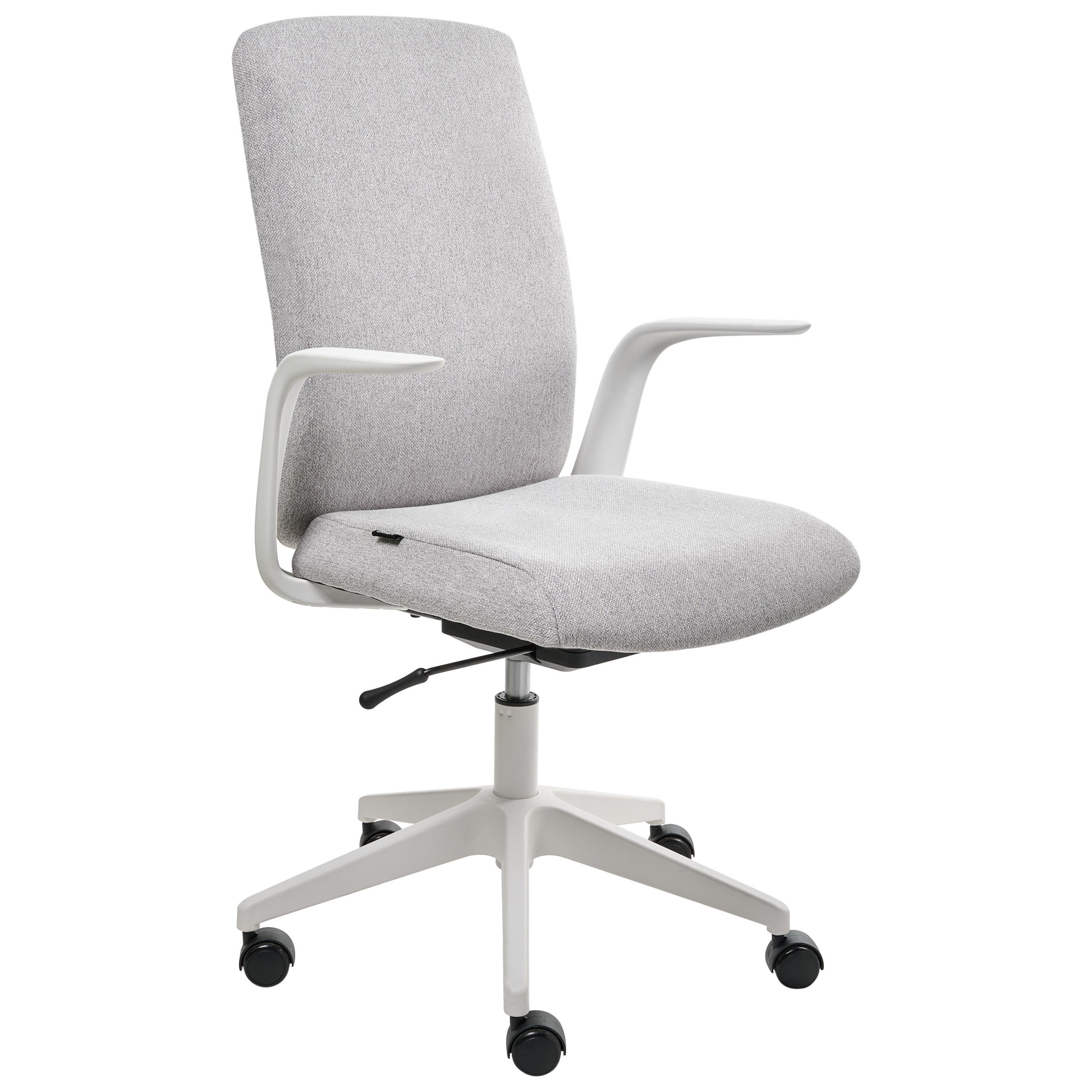BÜROSTUHL Stoff Hellgrau Captain - Hellgrau, Textil (62/100/58cm) - Beliani