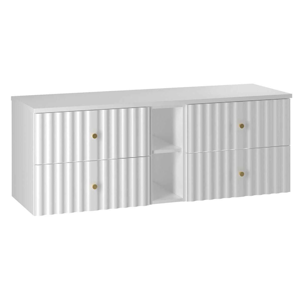 WASCHTISCHUNTERSCHRANK 140.6cm Izae Weiß - Weiß, Holzwerkstoff (140.6/52.2/46.5cm) - Petits-meubles