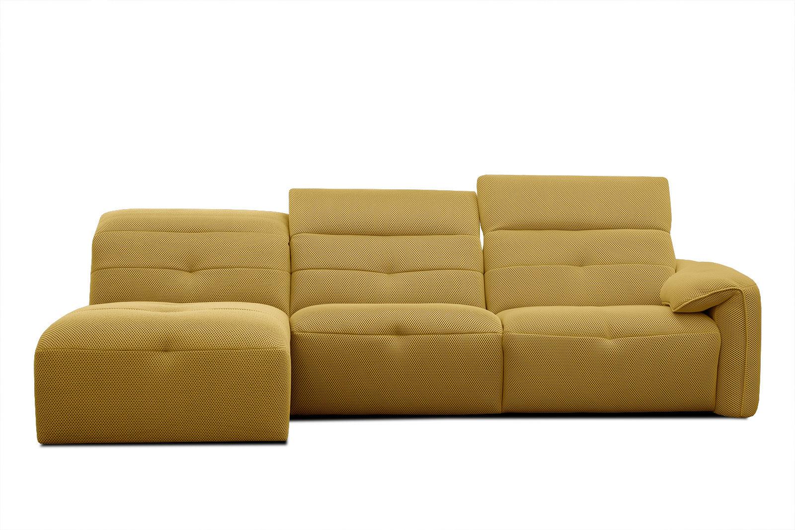 ECKSOFA TRENTO 4-Sitzer, gelb - Gelb/Schwarz, Holzwerkstoff/Kunststoff (165/262cm) - Wozimo