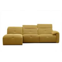 ECKSOFA TRENTO 4-Sitzer, gelb - Gelb/Schwarz, Holzwerkstoff/Kunststoff (165/262cm) - Wozimo