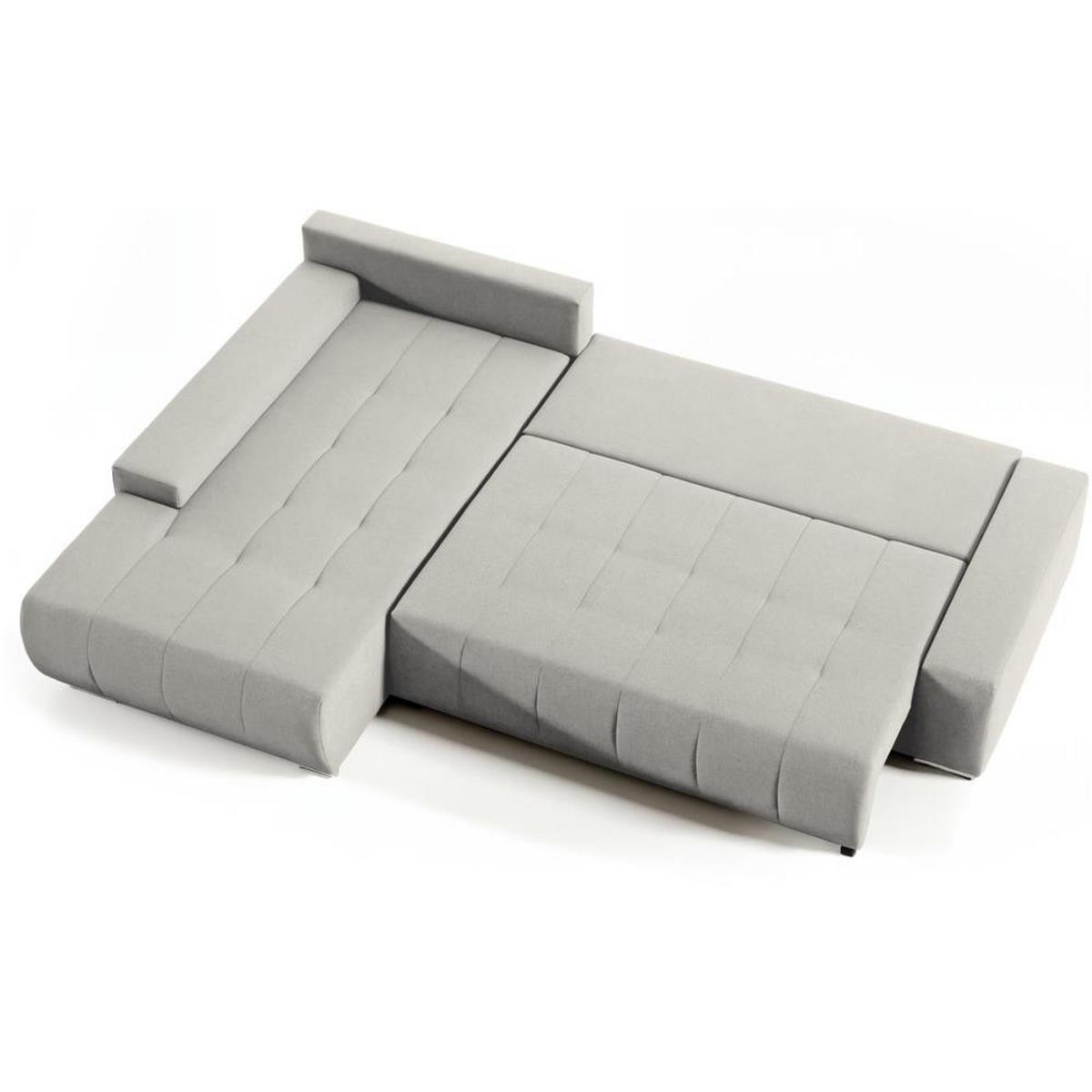 ECKSOFA Draco L beige links - Chromfarben/Beige, Textil/Metall (267/186cm) - Beautysofa