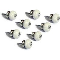 KERAMIKKNÖPFEN Set mit 8 in Weiß 40 mm Durchmesser. - Pink, Keramik (4/4/6.9cm) - Nacnic
