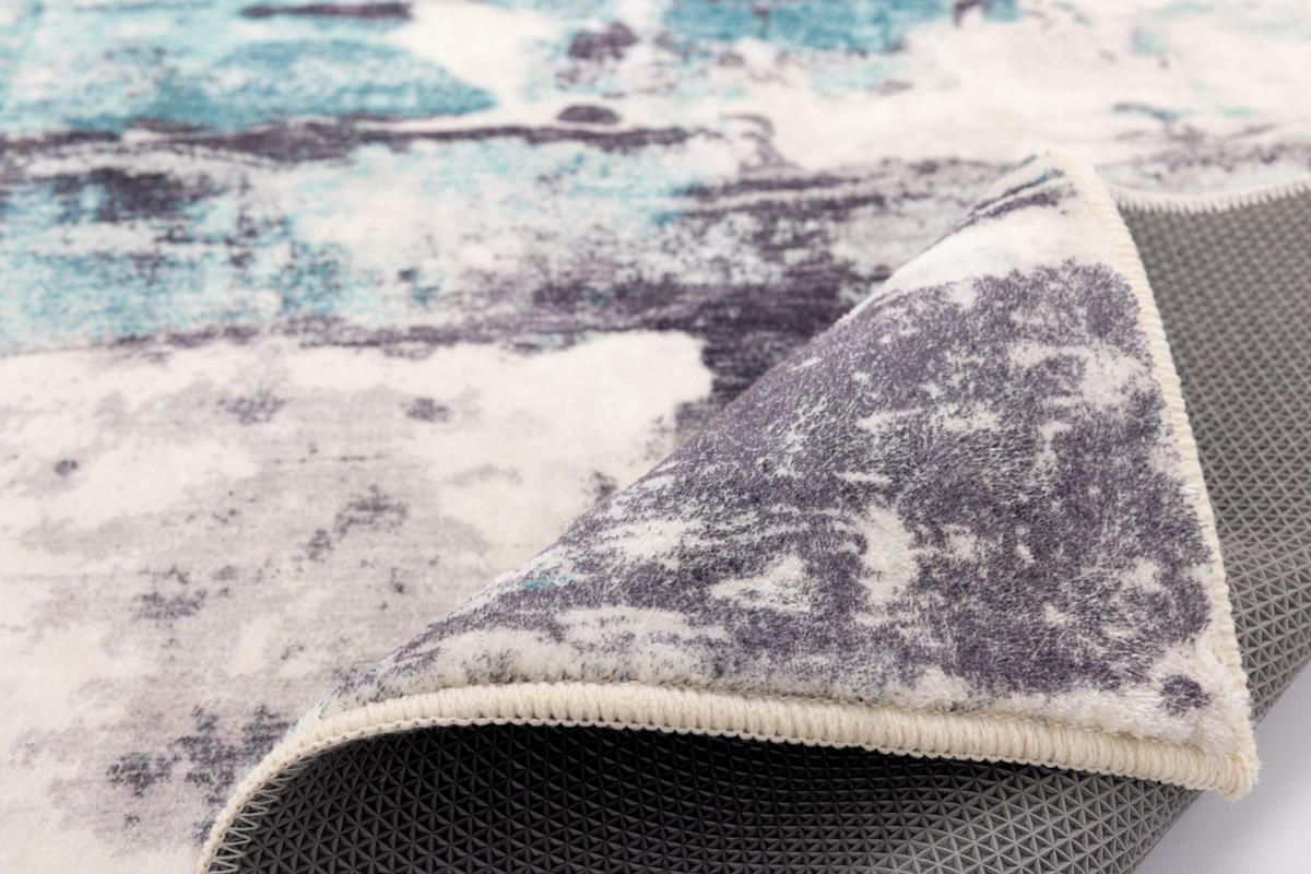 BADTEPPICH Ariella Grau 60x100 cm - Türkis, Textil (60/100cm) - Gino Falcone