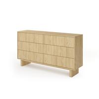 KOMMODE TRAVE 153,5/82,6/38,1cm mit 6 Schubladen Türen Eichefarben - Eichefarben, Holzwerkstoff (153.5/82.6/38.1cm) - MASSENO