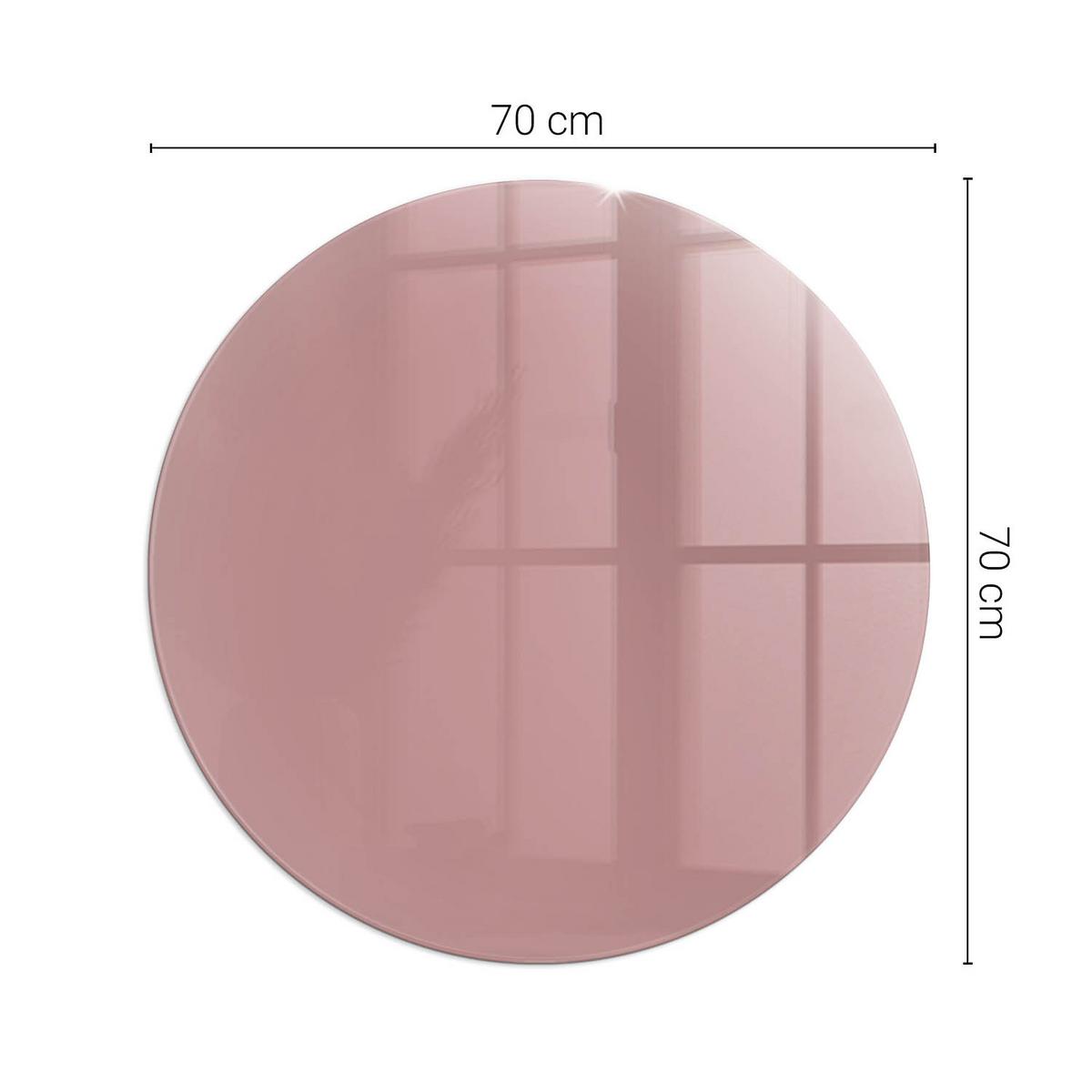 GLASPLATTE für Kamin Ø 70 cm - Pink, Glas (70/70/0.4cm) - TULUP
