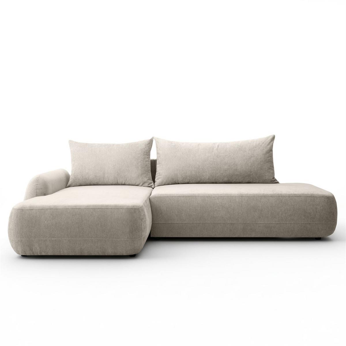 ECKSOFA GOYA mit Schlaffunktion und Bettkasten, Linke, Perfect Harmony 04 - Ecru, Textil (184/302cm) - Lookway