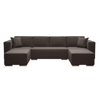 WOHNLANDSCHAFT Vinoria Braun 327/180/82 cm mit Schlaffunktion - Chromfarben/Braun, Textil/Metall (327/82/180cm) - AX Living