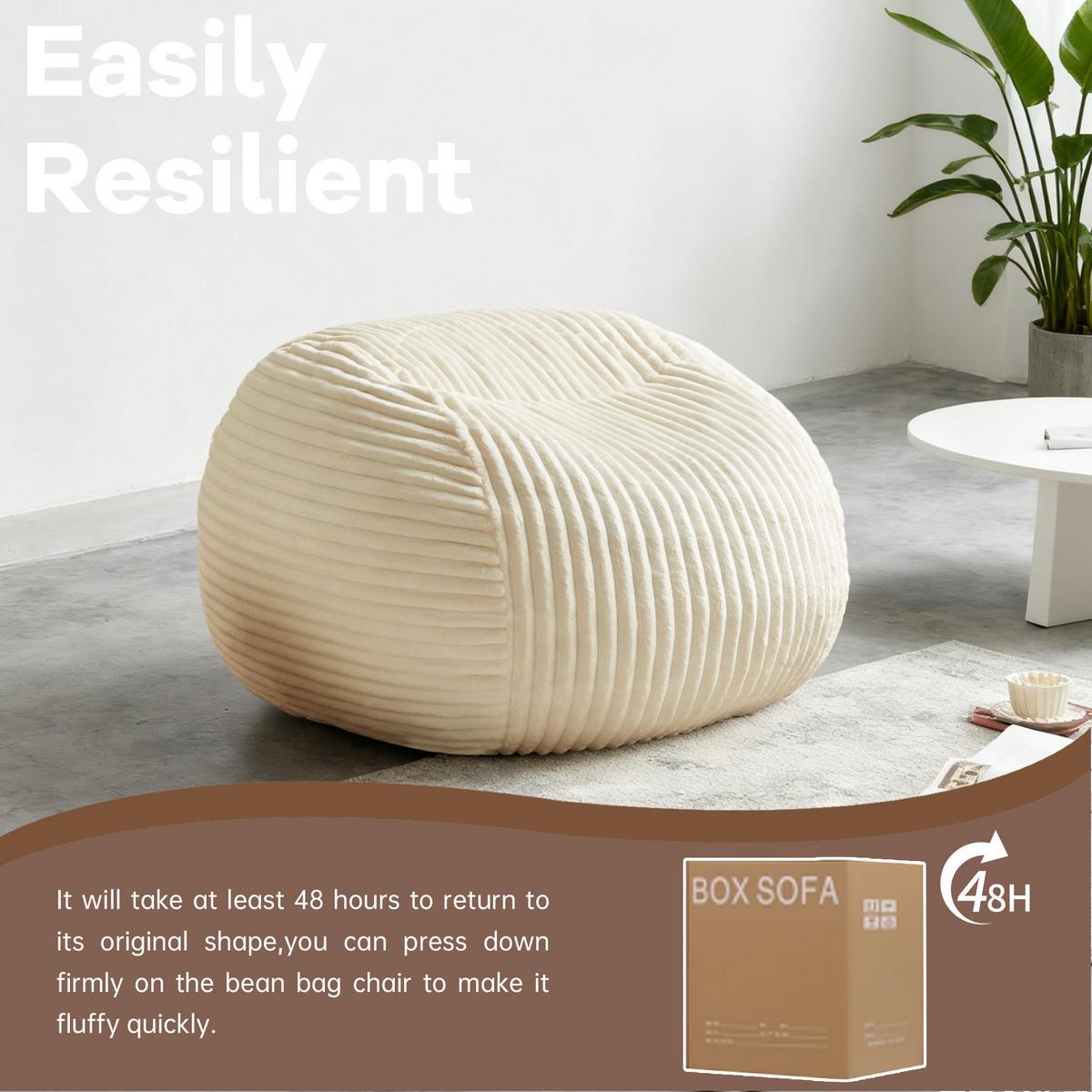 SITZSACK XXL Beige aus edlem Cord Ergonomischer Montagefrei - Beige, Textil (34/24/34cm) - Urban Meuble
