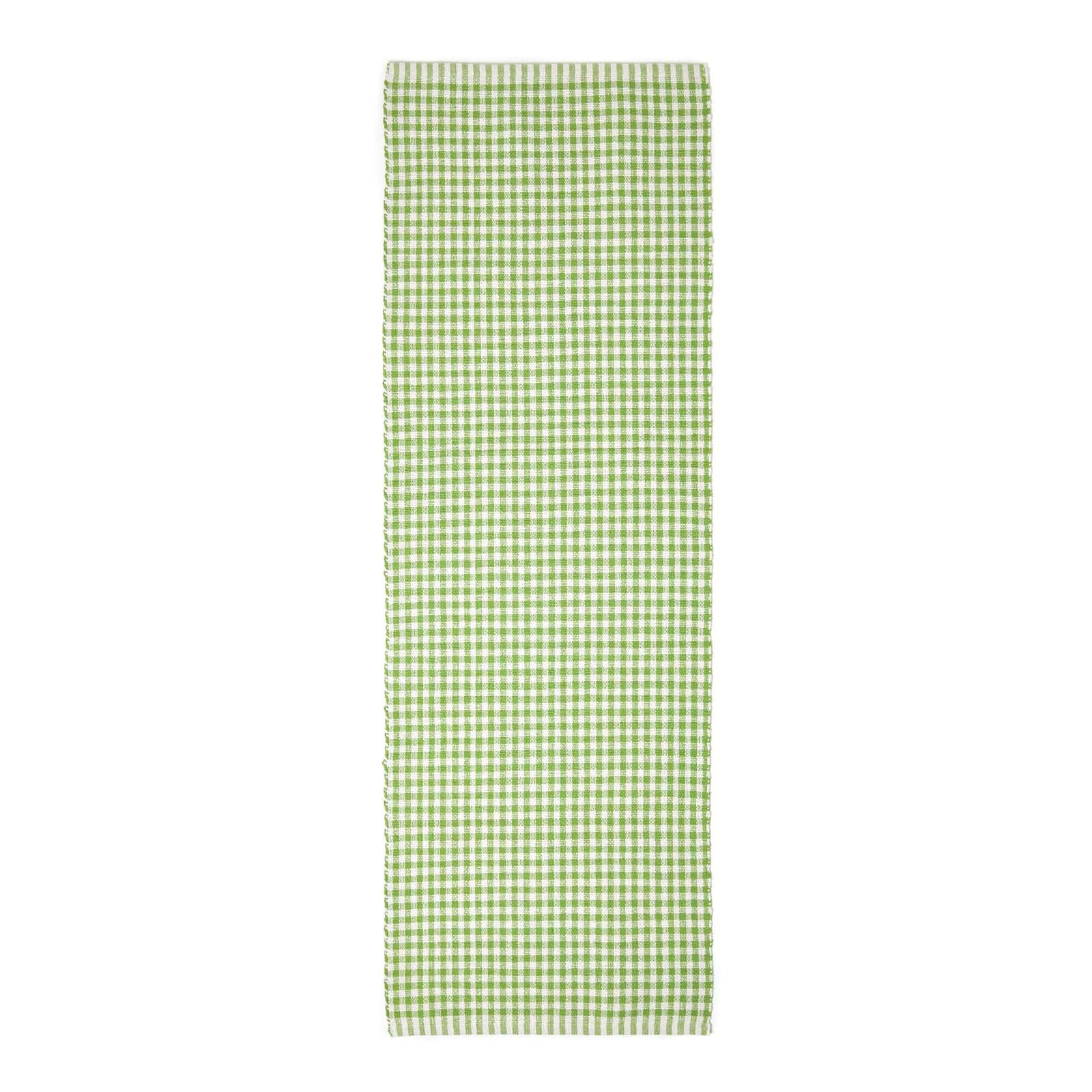 TEPPICHLÄUFER Vichy-Karo Baumwolle 66/200 cm - Grün, Textil (66/200cm) - Homescapes