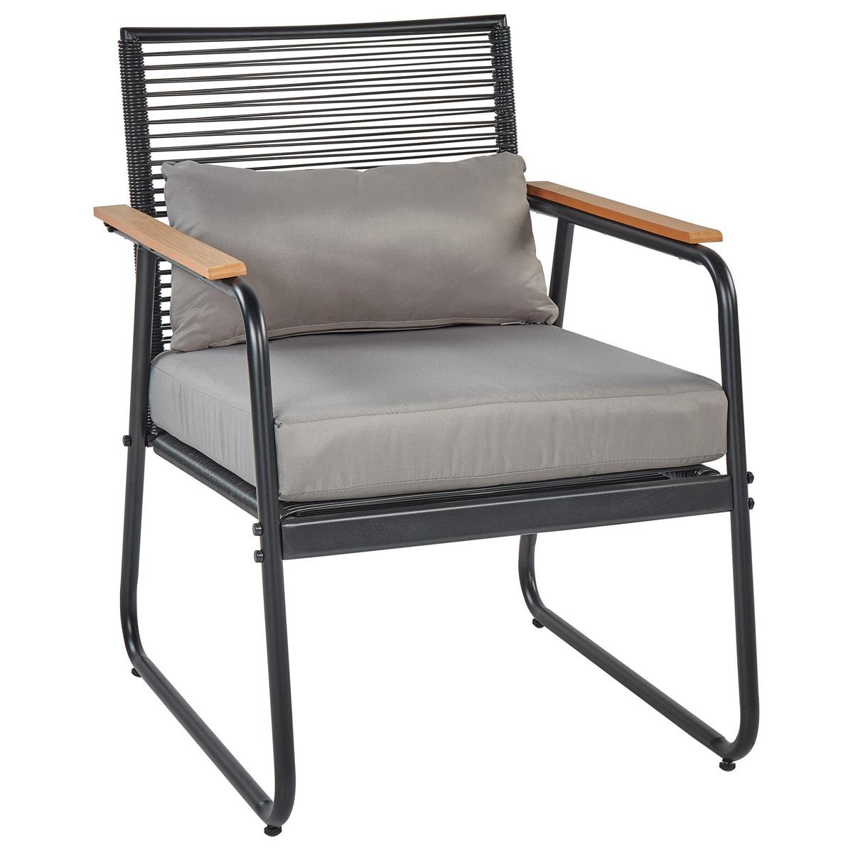 LOUNGE SET 4-Sitzer Metal schwarz Pomonte - Schwarz/Grau, Metall - Beliani
