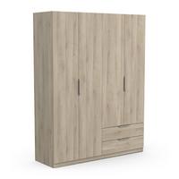 KLEIDERSCHRANK mit 4 Türen und 2 Schubladen Ghost - L157,3 cm - Sonoma Eiche, Holzwerkstoff (51.1/203/204.5cm) - Demeyere