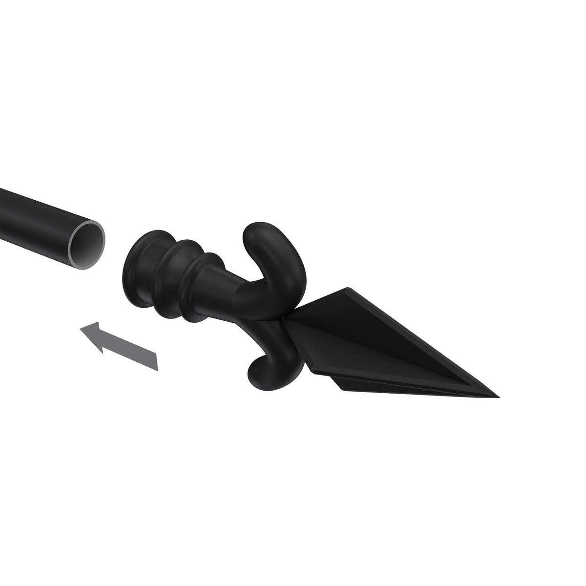 ENDSTÜCKE FÜR GARDINENSTANGEN 16 mm Ø, Matteo Schwarz, Packung 2 Stück - Schwarz, Metall (11/5.3/5.3cm) - INTERDECO