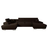 WOHNLANDSCHAFT Cotere Bis Cord, Seite: Links - Nussbaumfarben, Holz/Textil (345/91/202cm) - MIRJAN24