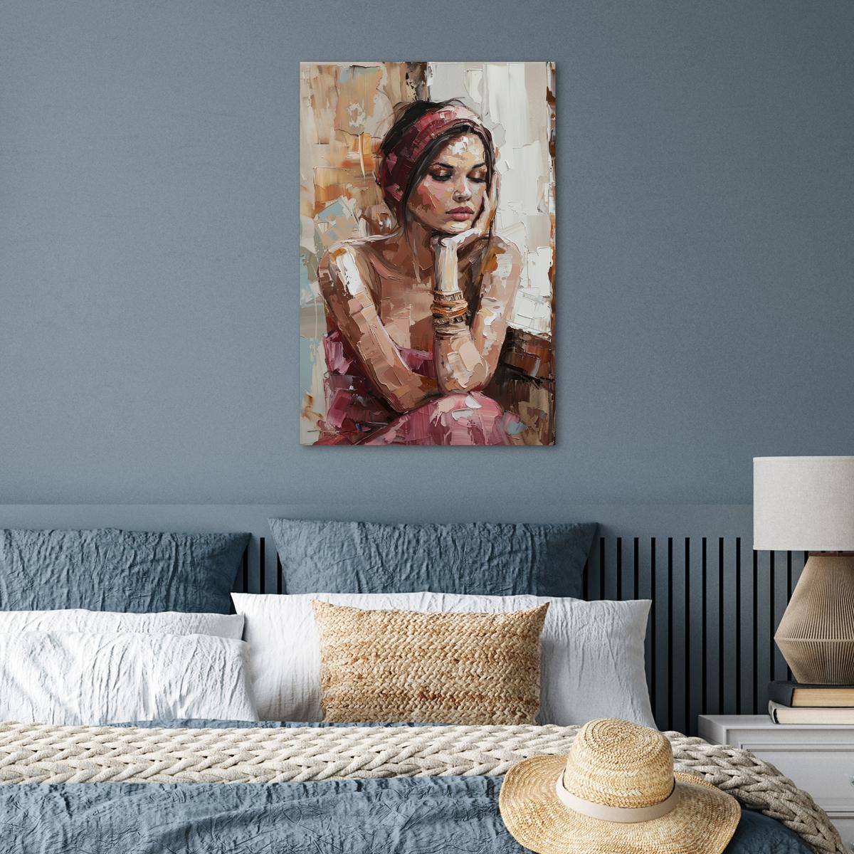 POSTER Frau - Lackierung - Porträt - Modern Wanddeko 40x60 cm - Altrosa, Papier (40/60/0.1cm) - MuchoWow