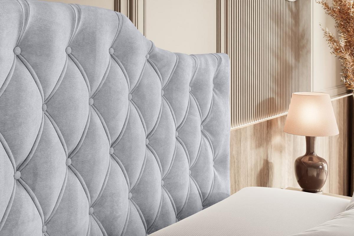 BOXBETT VILA-1 - 180x200 cm - H3 - Hellgrau - Hellgrau, Holzwerkstoff (180/200cm) - ALTDECOR