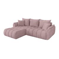 ECKSOFA mit Schlaffunktion Ottomane Links TOKO-L-v1 277x194x86 Rosa Cord - Schwarz/Rosa, Holzwerkstoff/Kunststoff (277/194cm) - ALTDECOR