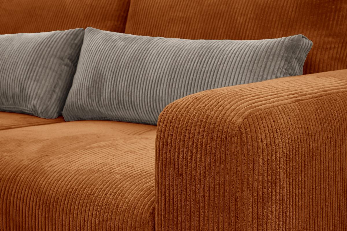 SOFA OLI 3-Sitzer, orange - Orange, Holz/Textil (208/91/108cm) - Wozimo