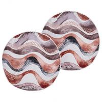 GARTENKISSEN 2er-Set Abstraktes Muster braun 40 cm Seborga - Braun, Textil (40/40cm) - Beliani