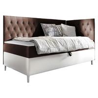 BOXBETT Filip Junior 3, Seite zum Öffnen des Bettkastens: Rechts - H3 - Weiß/Braun, Holz (100/200cm) - MIRJAN24