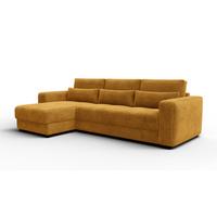 ECKSOFA OLI 4-Sitzer links, safran - Gelb, Holz/Textil (295/172cm) - Wozimo