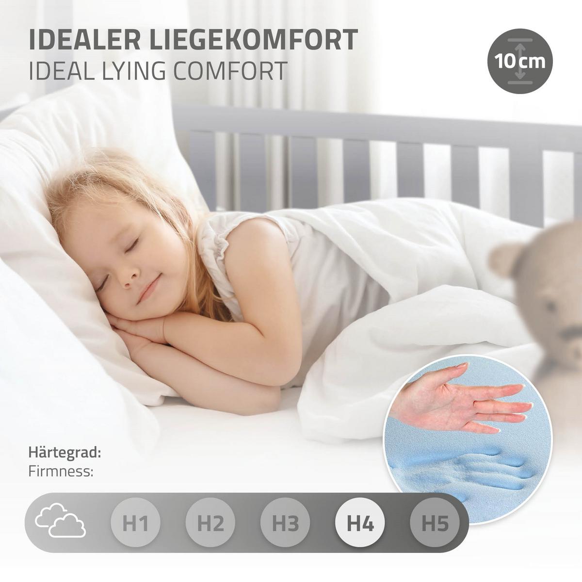 KINDERBETT mit Dach und Matratze 90x200 cm Hellgrau - Hellgrau, Holz (90/200cm) - ML-DESIGN