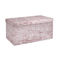 SITZBANK Faltbar mit Samtbezug 76/38/38 cm (Rosa) - Rosa, Karton (38/38/76cm) - Intirilife