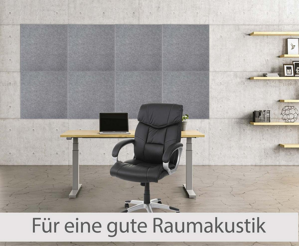 AKUSTIKWANDPANEEL Grau Komplett-Set - Grau, Textil (50/50/1cm) - MCW