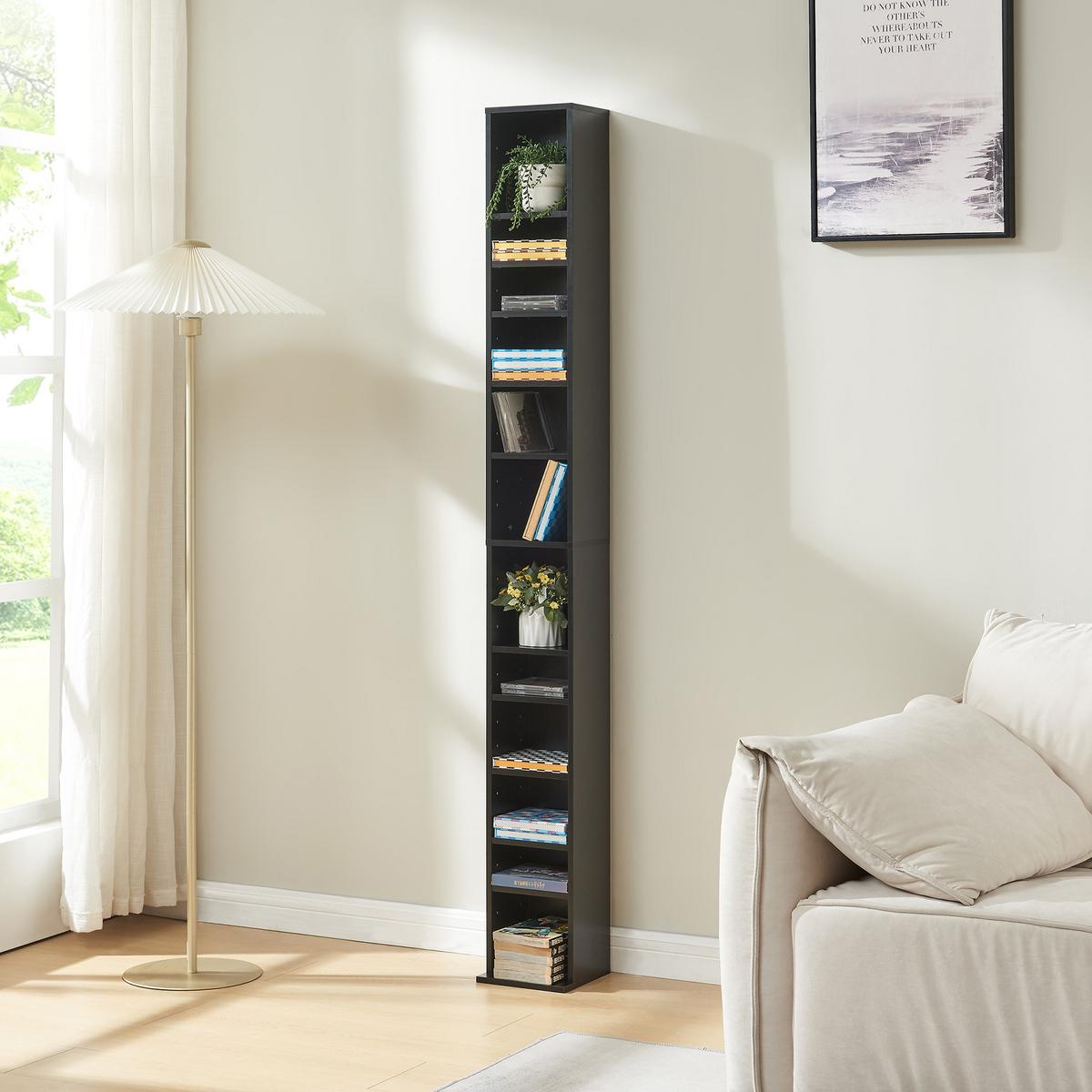 CD-REGAL Høyset - Schwarz, Holzwerkstoff (20/175/20cm) - [en.casa]