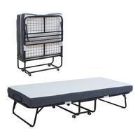 METALL-KLAPPBETT Borjavle - Schwarz, Kunststoff/Textil (90/200cm) - [en.casa]