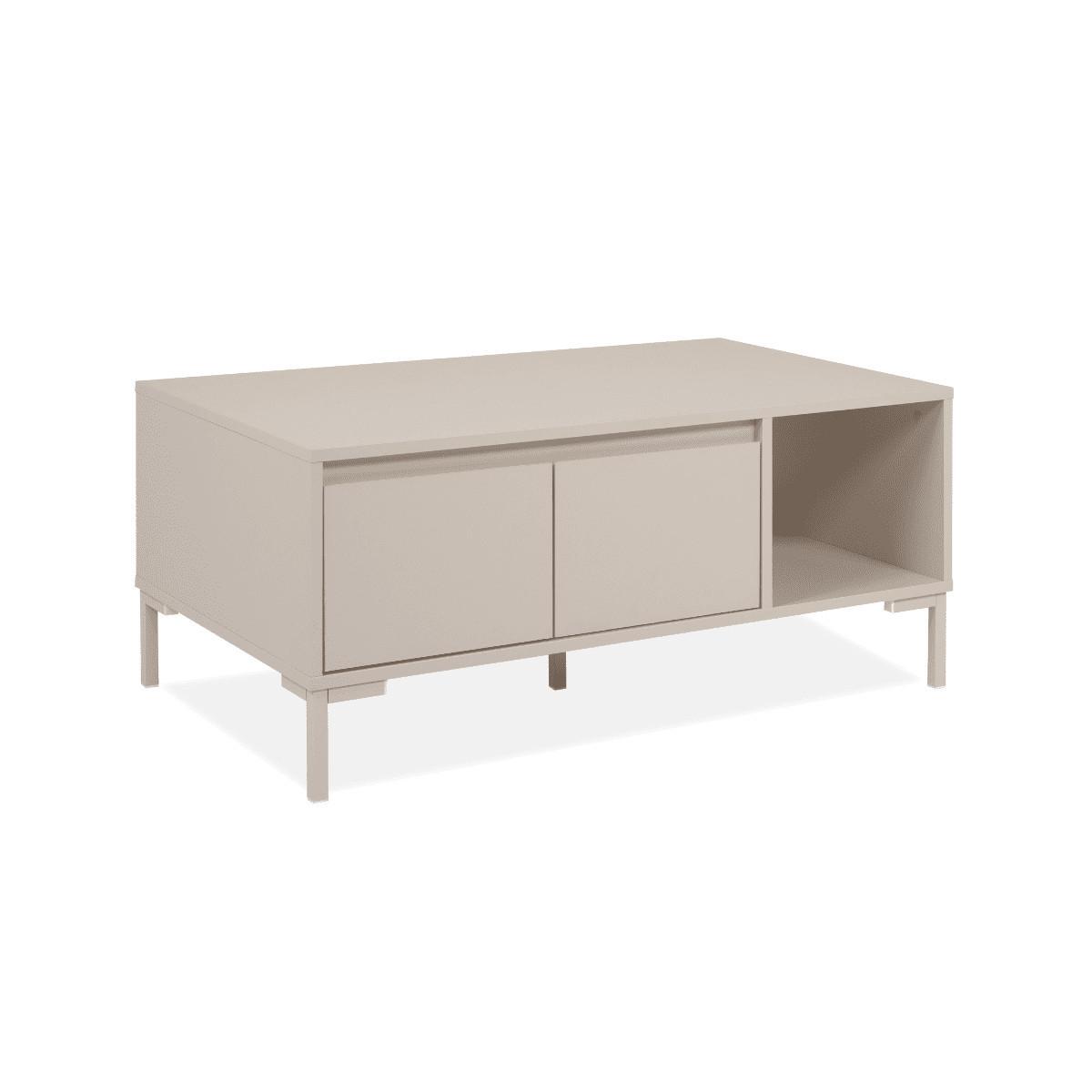COUCHTISCH 2 Türen, 1 Fach, kaschmirfarben 60/43/100 cm - Beige, Holzwerkstoff (67.5/60/43cm) - Calicosy