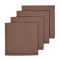 STOFFSERVIETTEN 4er-Set braun 45/45 cm, 100% Baumwolle - Braun, Textil (45/45cm) - Homescapes