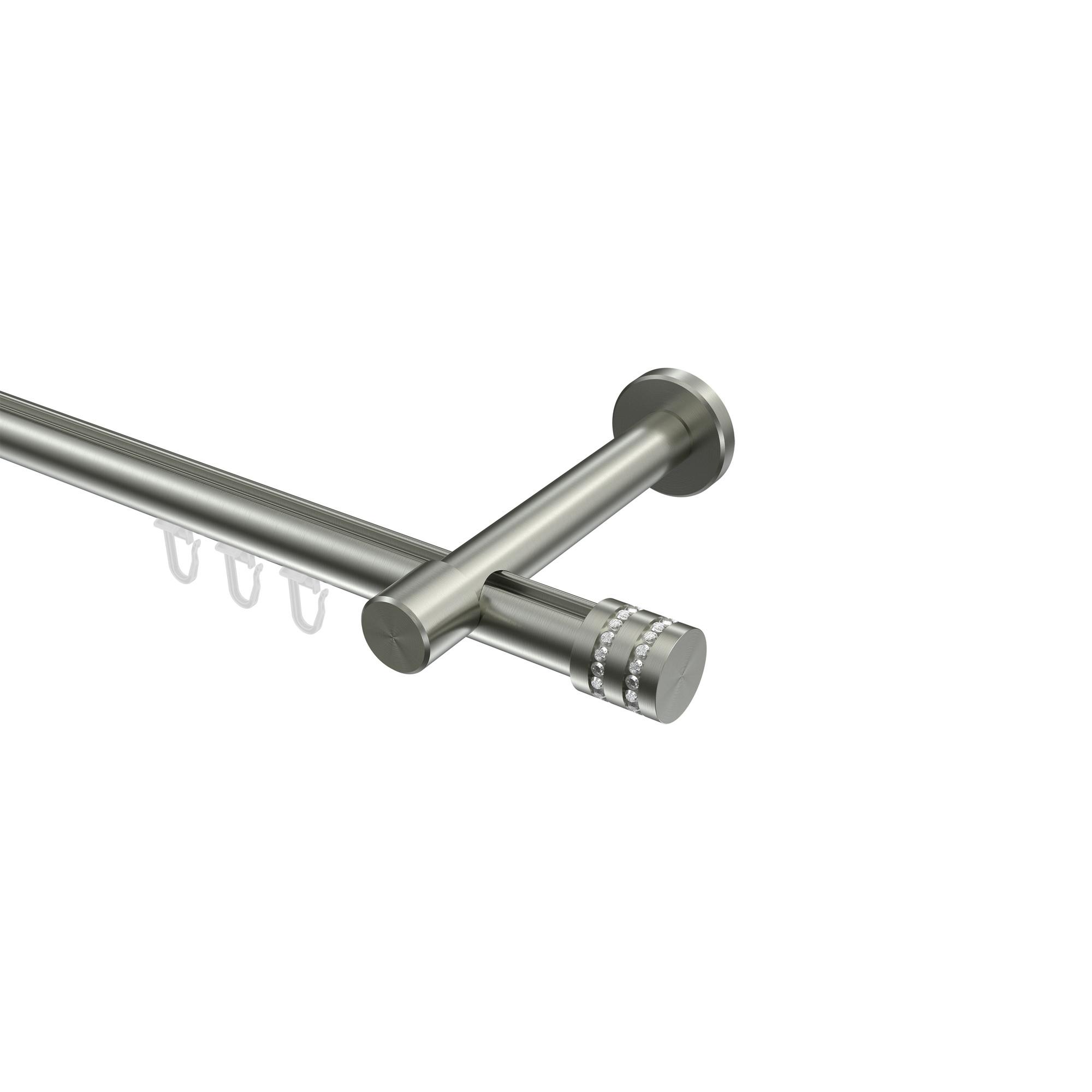 GARDINENSTANGE INNENLAUF Prestige Estana 140 cm, 1-läufig, 20 mm Ø Edelstahl-Optik - Edelstahlfarben, Metall (140cm) - INTERDECO