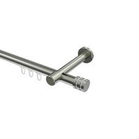 GARDINENSTANGE INNENLAUF Prestige Estana 140 cm, 1-läufig, 20 mm Ø Edelstahl-Optik - Edelstahlfarben, Metall (140cm) - INTERDECO