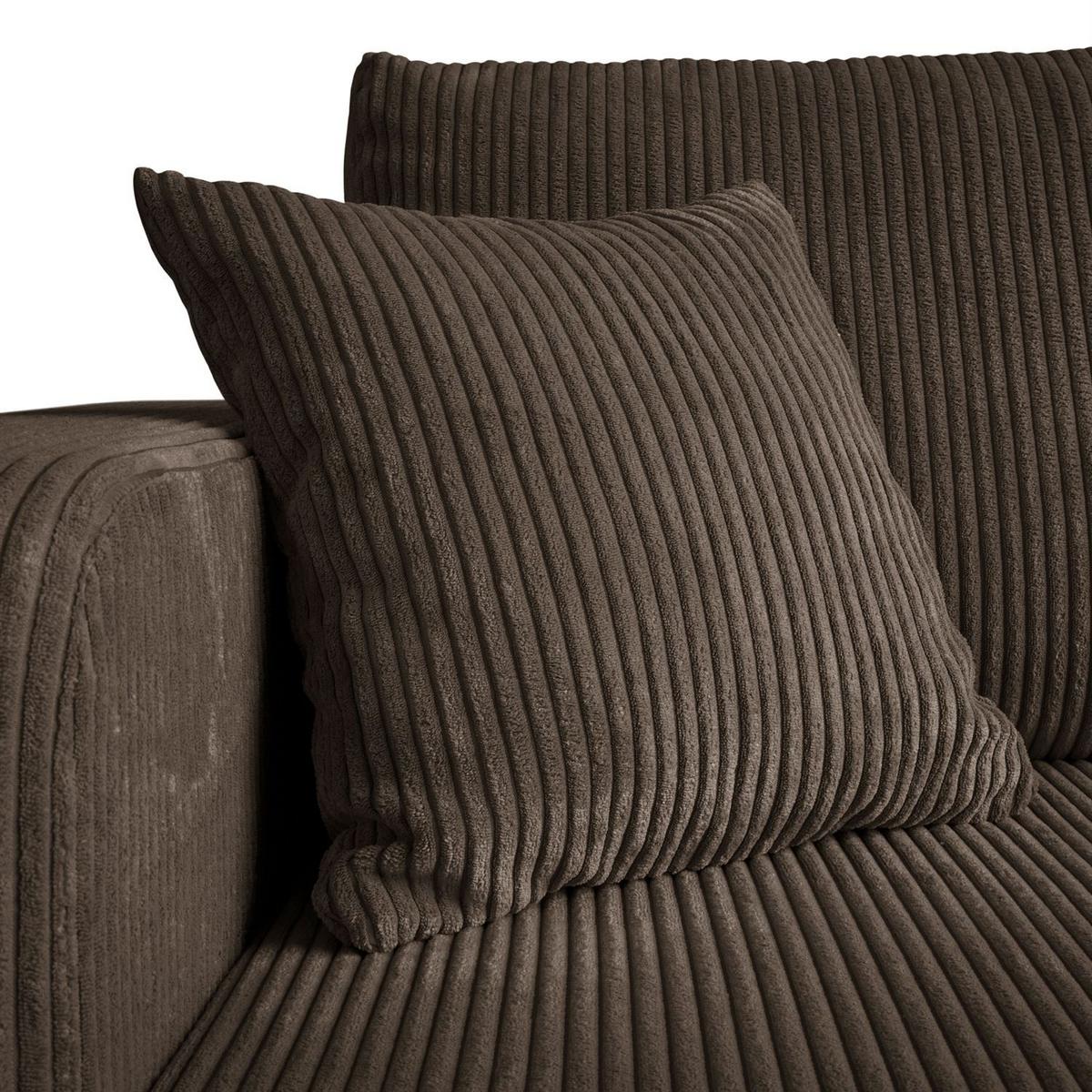 ECKSOFA SOPRANO mit Schlafunktion und Stauraum POSO 06 - Dunkelbraun, Textil (271/175cm) - Lookway