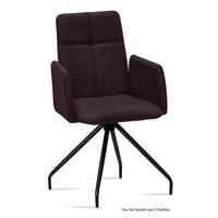 ARMLEHNSTUHL (8er-Set) Devaki 52x92x60 Schwarz/Espresso - Dunkelbraun/Schwarz, Kunststoff (60/92/52cm) - 58aufmkessel