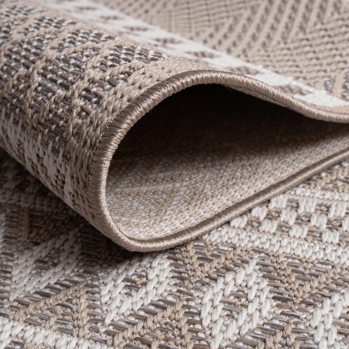 FLACHWEBTEPPICH, gestreift im Boho-Stil, Beige, 80 x 150 cm - Beige, Textil (150/80cm) - KADIMA DESIGN