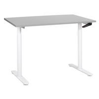 SCHREIBTISCH grauweiß 120/72 cm manuell höhenverstellbar Destin IV - Weiß/Grau, Holz (72/120/74cm) - Beliani