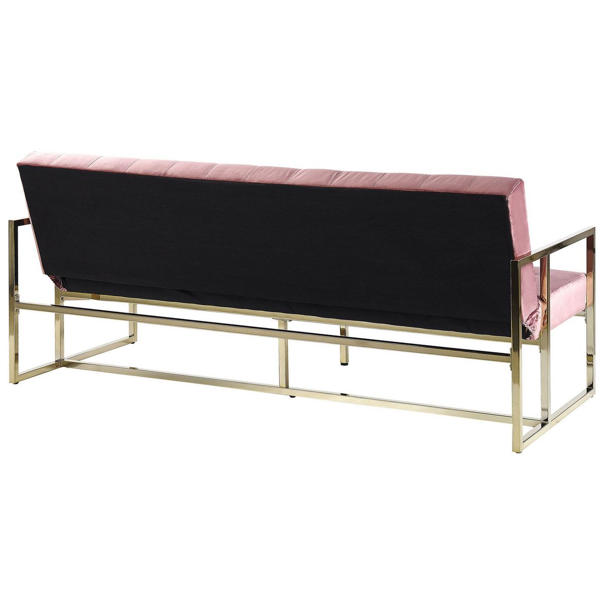 3-SITZER-SCHLAFSOFA Samtstoff Rosa Marstal - Pink, Textil (187/83/78cm) - Beliani
