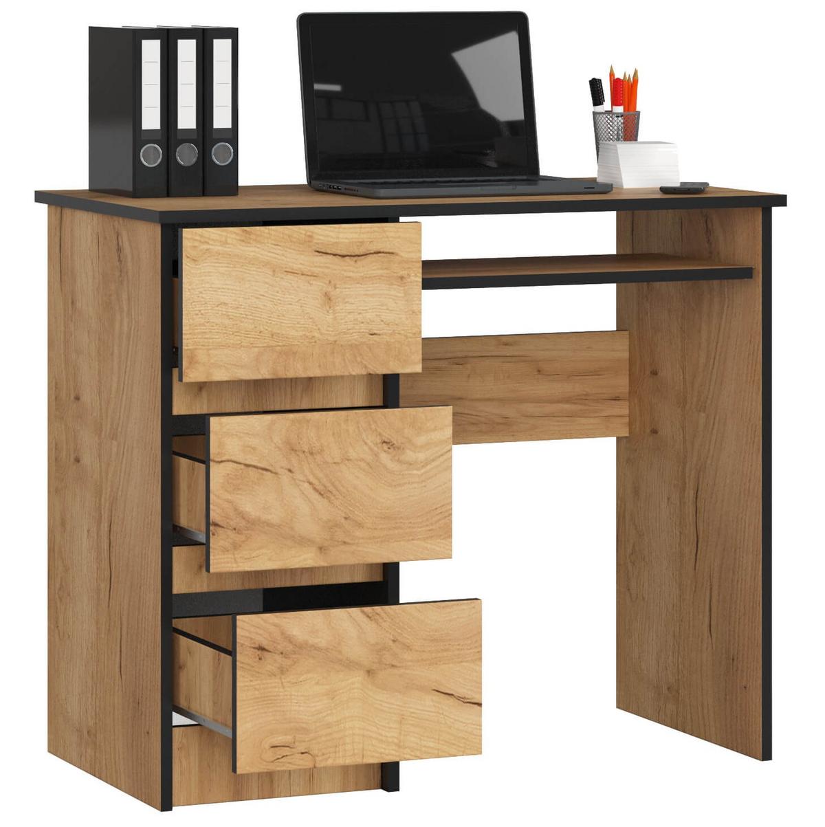 SCHREIBTISCH Eiche Craft 77/90/50 - Eiche San Remo, Holzwerkstoff (153/54/77cm) - RAUMHIRSCH FURNITURE